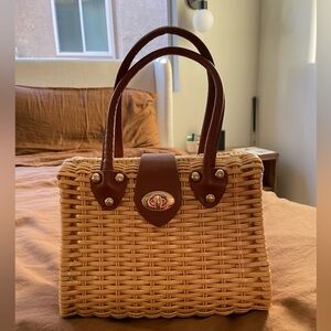 For Love And Lemons Tan and Brown Woven Bag